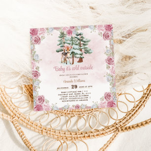 Convite Chá De Bebê De Deer Floral Cute