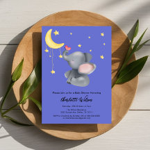 Chá de Bebê de Elefante Fofo Com Borboleta Pequena