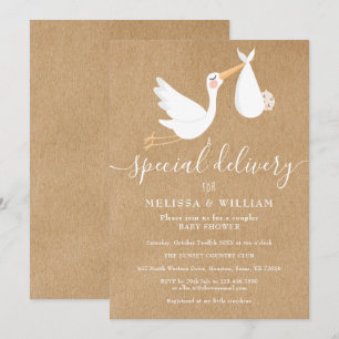 Convite Chá de Bebê de Entrega Especial para Casais / Spri