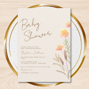 Convite Chá de Bebê de Flor Silvestre
