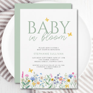 Convite Chá de Bebê de Flores Silvestres Baby in Bloom