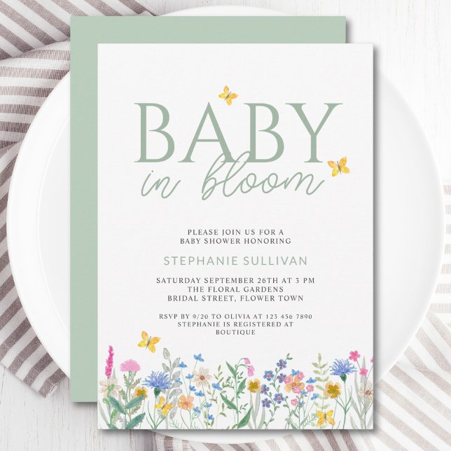 Convite Chá de Bebê de Flores Silvestres Baby in Bloom (Criador carregado)