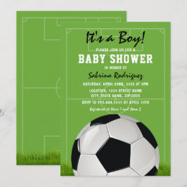 Convite Chá de Bebê de Futebol | É um Menino
