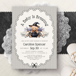 Convite Chá de Bebê de Halloween Baby Brewing