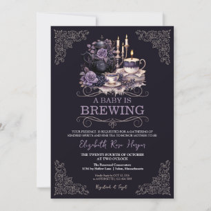 Convite Chá de Bebê de Halloween Cerveja Vintage Gothic