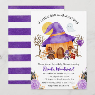 Convite Chá de Bebê de Halloween de Truque ou Travessura e