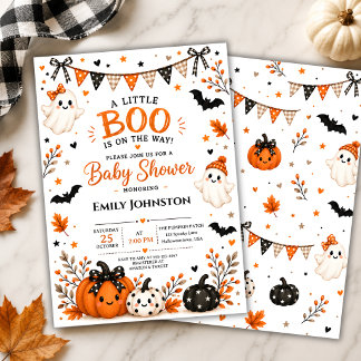 Convite Chá de Bebê de Halloween Little Boo Neutro