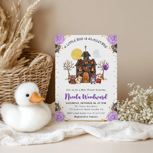 Convite Chá de Bebê de Halloween "Trick or Treat" em Aquar