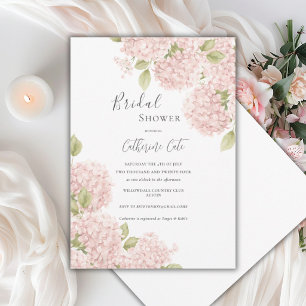 Convite Chá de Bebê de Hidrangea Rosa Elegante