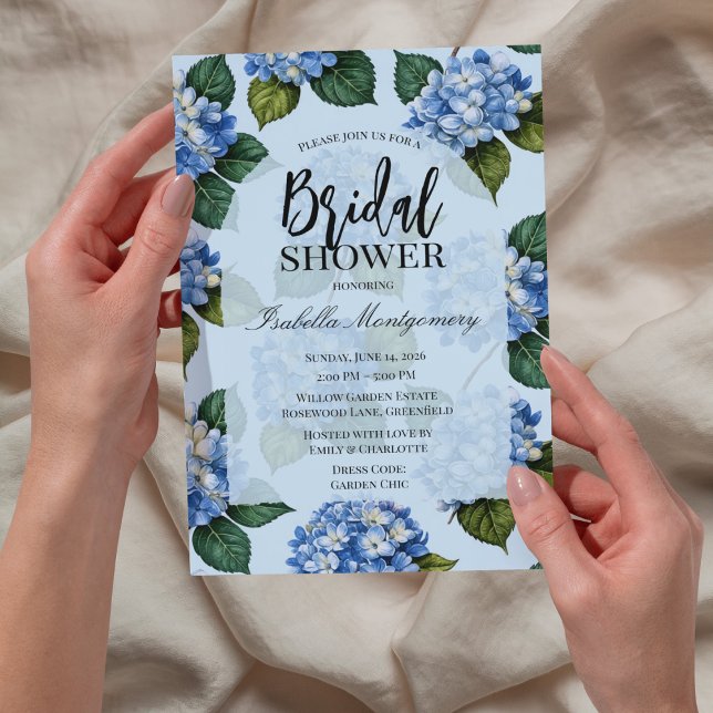 Convite Chá de Bebê de Hortênsia (Hydrangea Bridal Shower Invitations
)