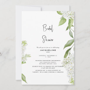 Convite Chá de Bebê de Hydrangea Branca Elegante