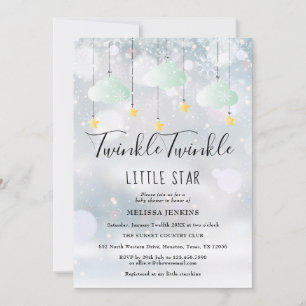 Convite Chá de Bebê de Inverno Twinkle Twinkle Little Star