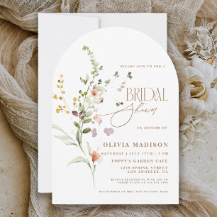 Convite Chá de Bebê de Jardim de Flores Boho com Letra Mod