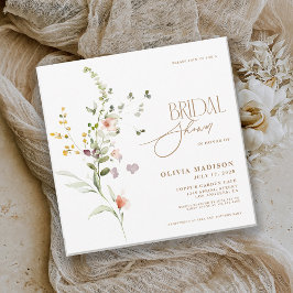Convite Chá de Bebê de Jardim de Flores Boho com Letra Mod