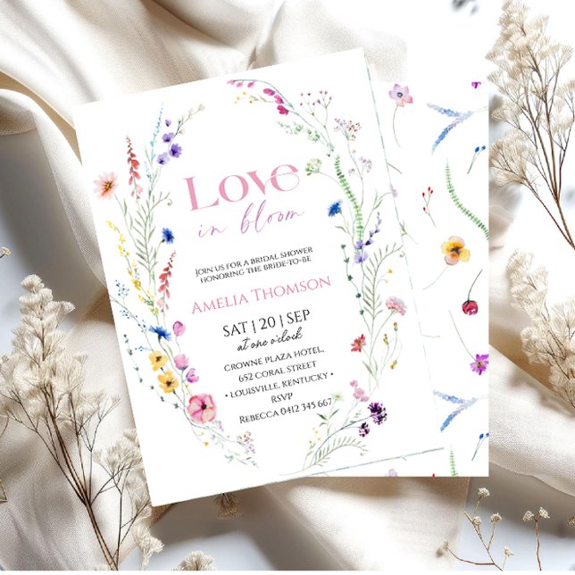 Convite Chá de Bebê de Jardim de Flores Silvestres Elegant (Criador carregado)