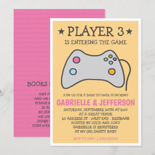 Convite Chá de Bebê de Jogo de Vídeo - Jogo de Computador