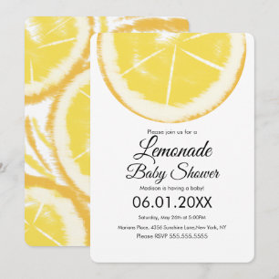 Convite Chá de Bebê de Limonada Amarela de Limão Abstrato