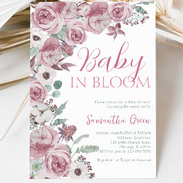 Convite Chá de Bebê de Menina Baby em Flor