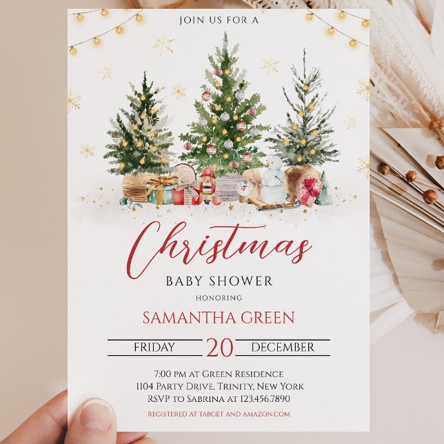 Convite Chá de Bebê de Natal (Criador carregado)
