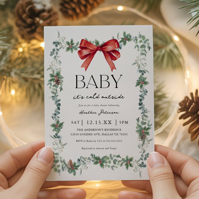 Convite Chá de Bebê de Natal Baby It's Cold Outside (Criador carregado)