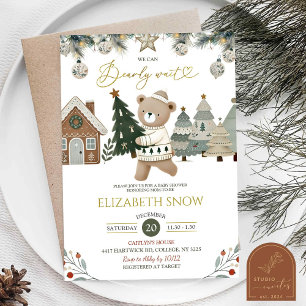 Convite Chá de Bebê de Natal Bearly Wait