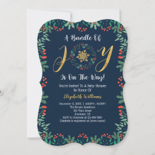 Convite Chá de Bebê de Natal com Verduras Bundle Of Joy