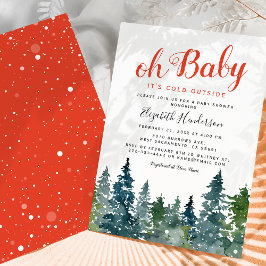 Convite Chá de Bebê de Natal de Inverno