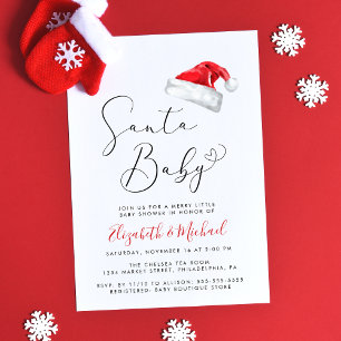 Convite Chá de Bebê de Natal para Casais Santa Baby