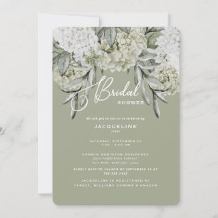Convite Chá de Bebê de Noiva Arredondado Elegante Hortênsi