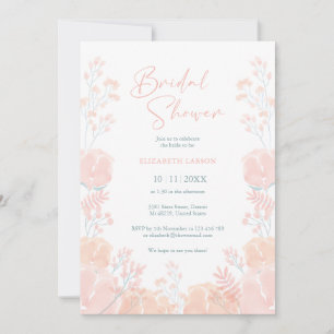 Convite Chá de Bebê de Noiva com Aquarela de Flores Silves