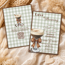 Chá de Bebê de Noiva com Código QR Espresso Love i