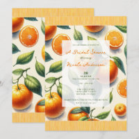 Chá de Bebê de Noiva com Folhas de Laranja em Aqua