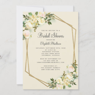 Convite Chá de Bebê de Noiva Elegante com Aquarela em Verd