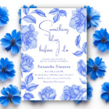 Chá de Bebê de Noiva Floral Aquarela Azul