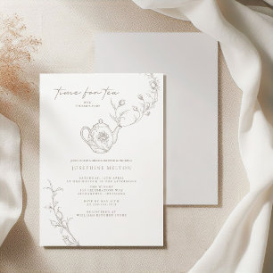 Convite Chá de Bebê de Noiva Floral Vintage Elegante