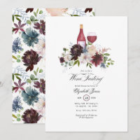 Chá de Bebê de Noiva temático de Vinho Borgonha e 