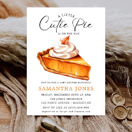 Convite Chá de Bebê de Outono da Pequena Tortinha Fofa de 