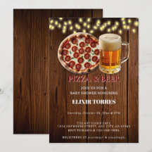 Chá de Bebê de Pizza Rústica e Cerveja