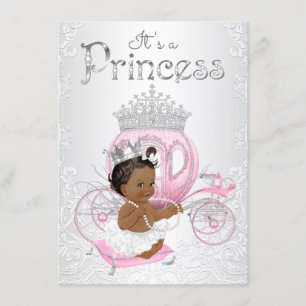 Convite Chá de Bebê de Princesa Afro-Americana