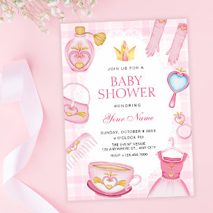 Convite Chá de bebê de princesa feminina