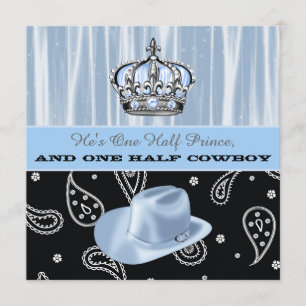 Convite Chá de Bebê de Príncipe e Cowboy