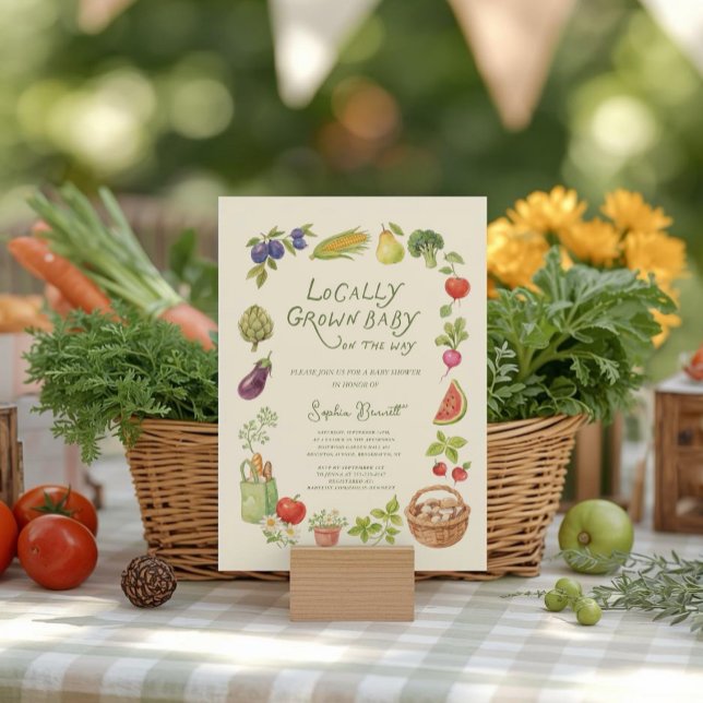Convite Chá de Bebê de Produtores Locais (Criador carregado)