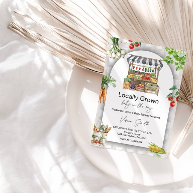 Convite Chá de Bebê de Produtos Locais – Fofo Da Fazenda à (Criador carregado)