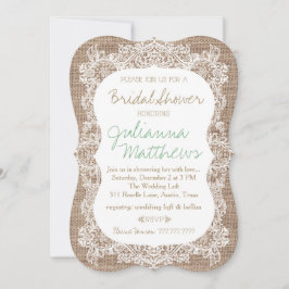 Convite Chá de Bebê de Sarja e Renda