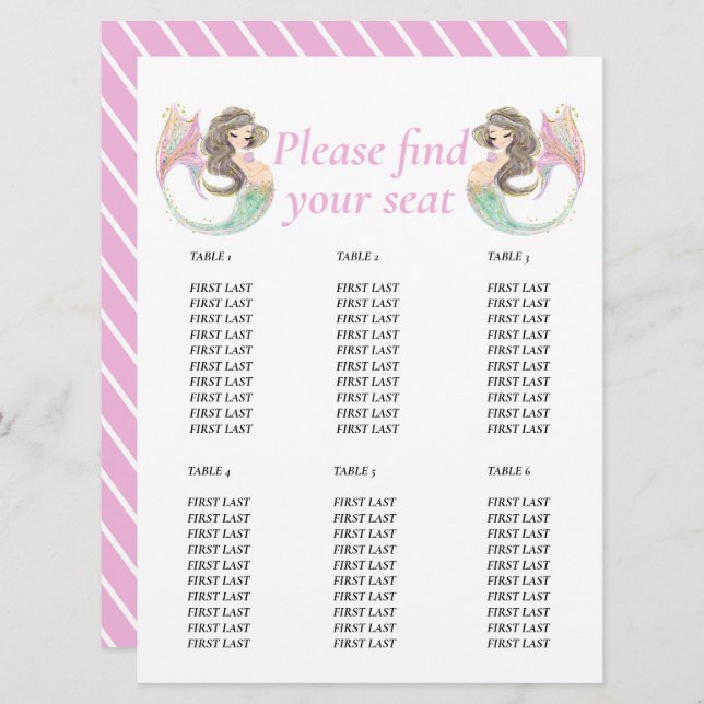 Convite Chá de bebê de sereia sob o mar (Frente/Verso)