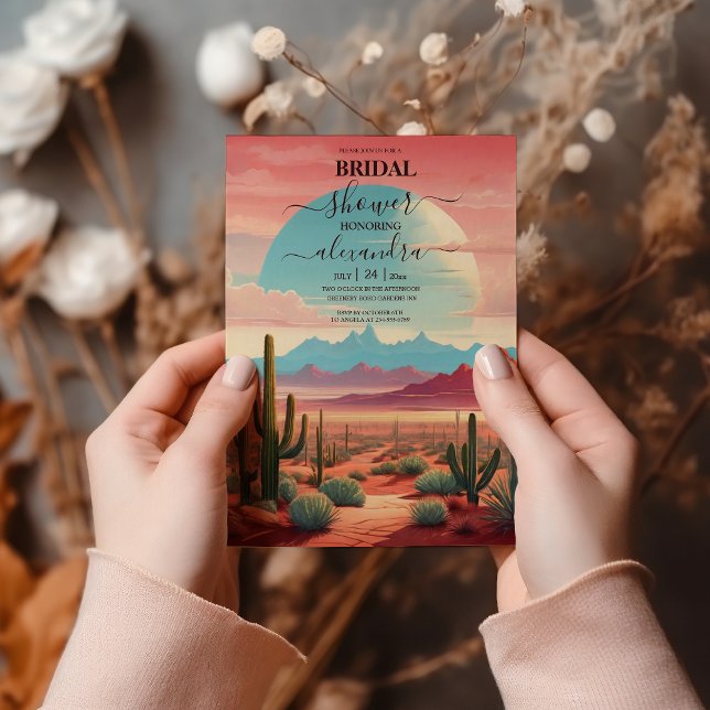 Convite Chá de Bebê de Suculentas de Cacto do Deserto (Criador carregado)