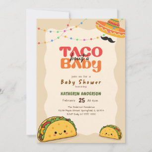 Convite Chá de Bebê de Taco Mexicano Neutro em Gênero