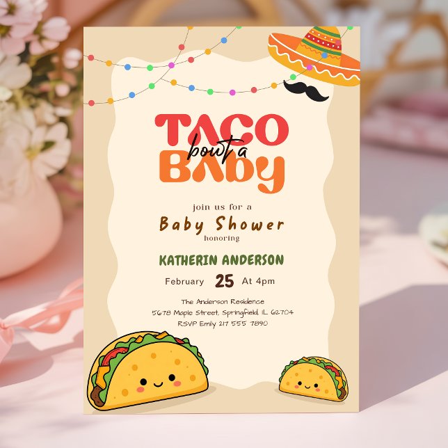 Convite Chá de Bebê de Taco Mexicano Neutro em Gênero (Criador carregado)