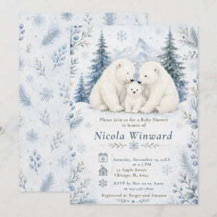 Convite Chá de Bebê de Urso Polar