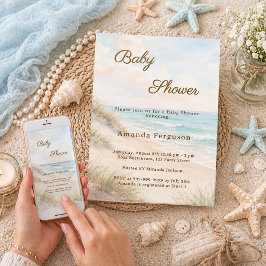 Convite Chá de Bebê de verão na praia